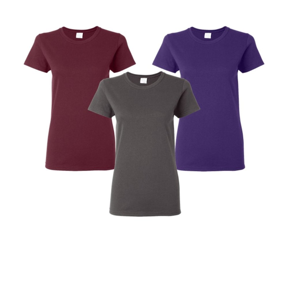 Gildan Ladies Semi-Fitted Crewneck T-Shirt Large- 3 Shirts